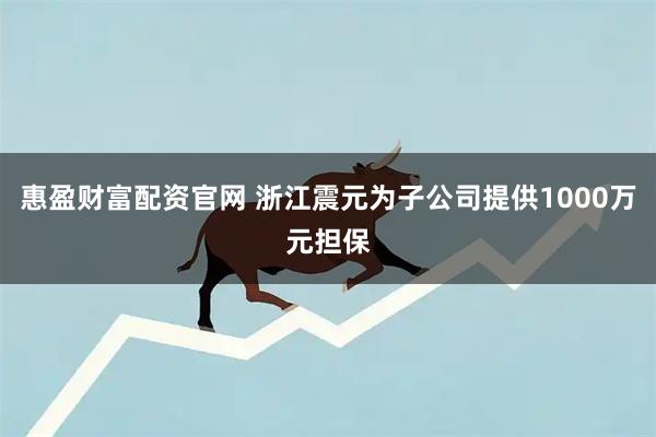 惠盈财富配资官网 浙江震元为子公司提供1000万元担保