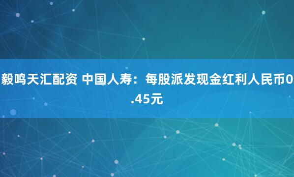 毅鸣天汇配资 中国人寿：每股派发现金红利人民币0.45元