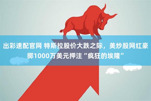 出彩速配官网 特斯拉股价大跌之际，美炒股网红豪掷1000万美元押注“疯狂的埃隆”
